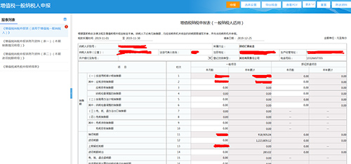 纳税申报页面